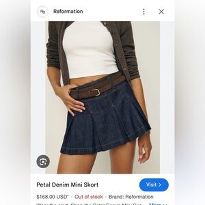 Authentic Reformation Petal Denim Mini Skort